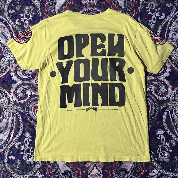Flatbush Zombies Official ‘Open Your Mind’ Yellow Double Sided Graphic Tee Sz M - Picture 6 of 7